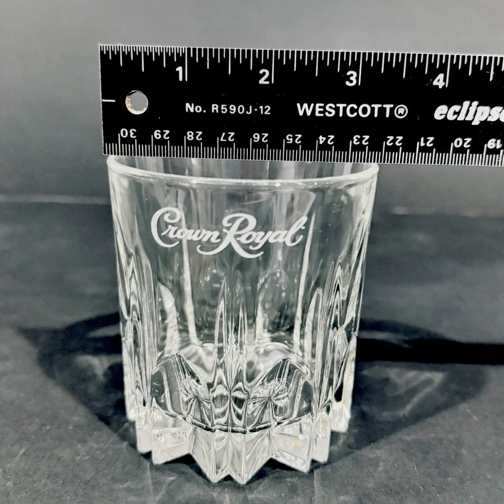 Crown Royal Low Ball Cut Crystal Tumbler Made In Italy Barware Glassware‎